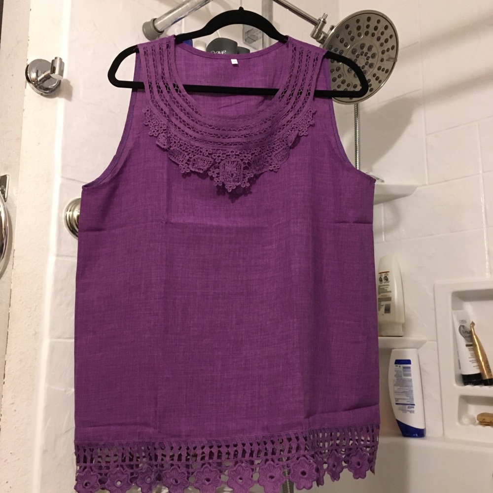 🌈3/$36! NIB 3X  PURPLE SLEEVELESS SUMMER BLOUSE